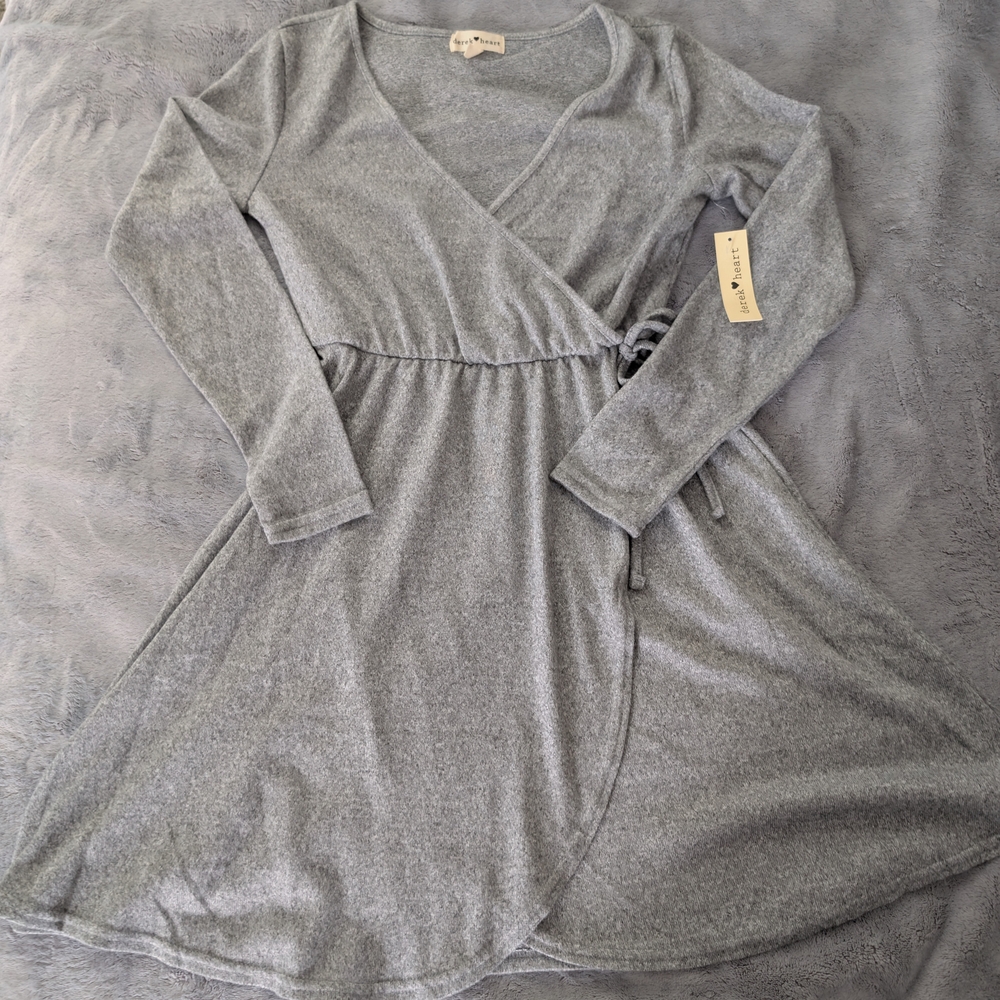 Derek Heart Gray Long Sleeve Dress